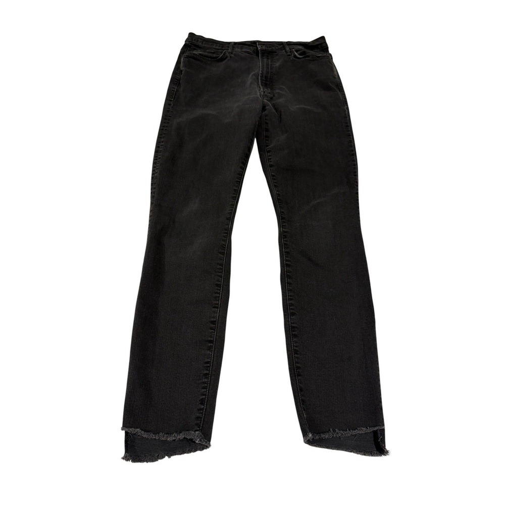 Mother Jeans Women 30 Black Stretch Denim The Stunner Zip Ankle Step Fray Jeans